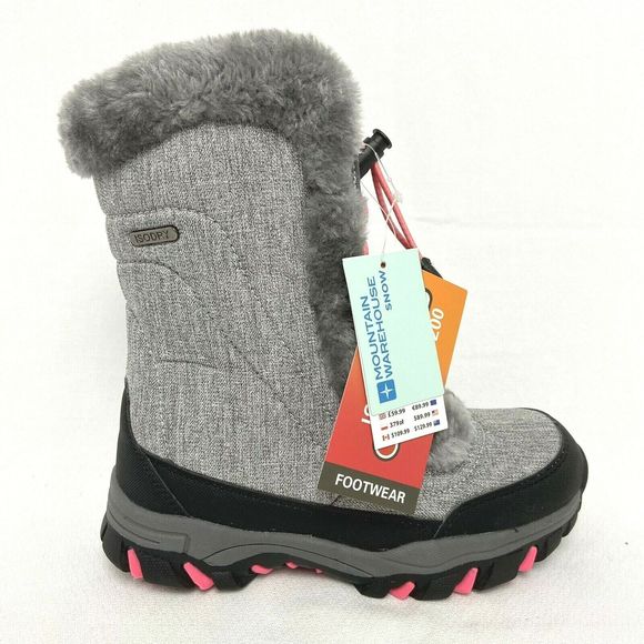 Mountain Warehouse Ohio Youth Snow Boots Pink Light Pink- Kids Warm Winter Shoes - Picture 1 of 11